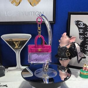 Stadium Approved Pink/ Clear Mini Functiona Bag Charm/ Key Ring - NEW🔥